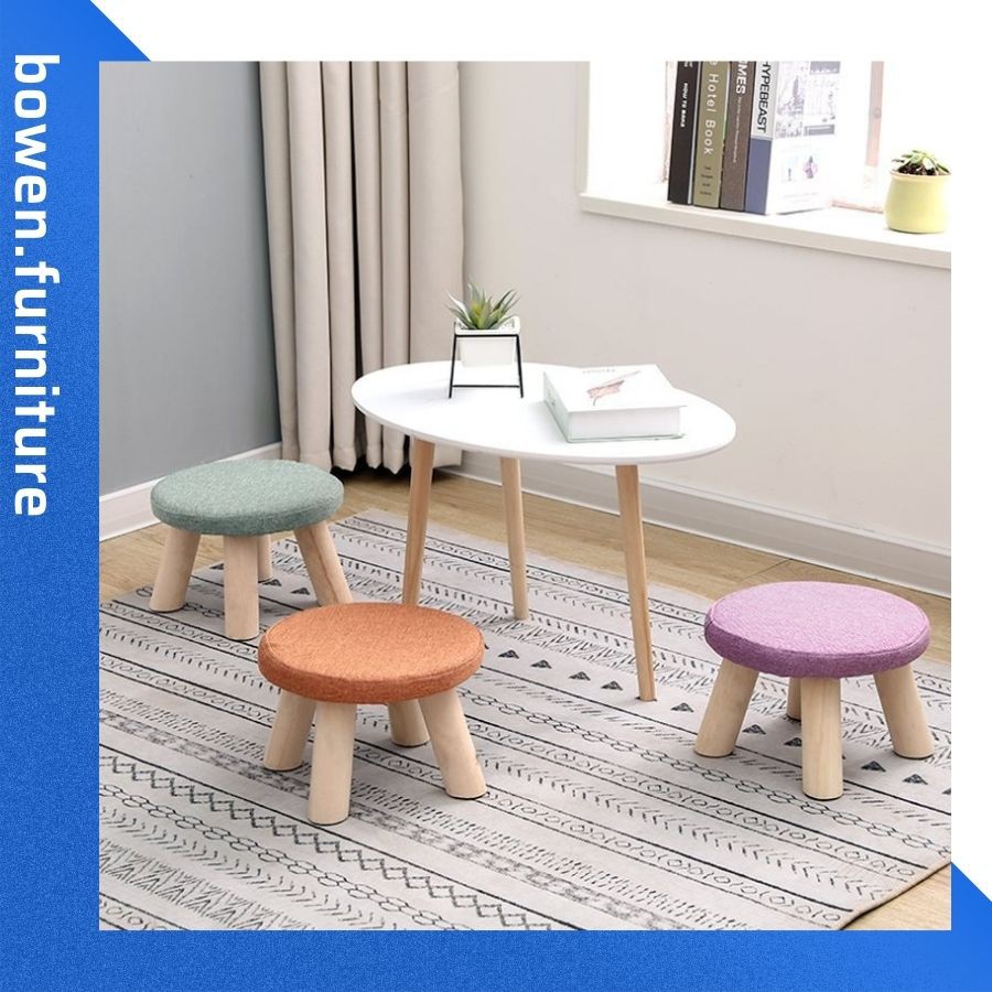 Ghế Đôn Sofa Họa Tiết, Ghế Gỗ Cao Cấp Cho Quán Cafe, Trà Sữa
