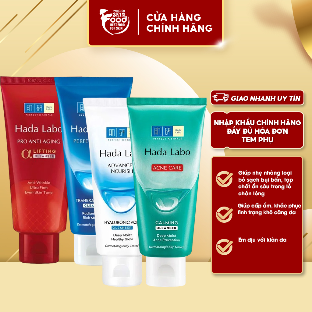 Sữa Rửa Mặt Dưỡng Ẩm Hada Labo Advanced Nourish Hyaluron Cleanser 80g