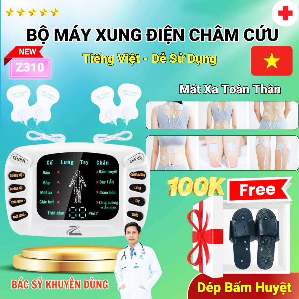 Máy Massage Xung Điện Bấm Huyệt Zlife z310, Máy mát xa châm cứu điện xung toàn thân giảm đau nhức mỏi Hiệu Quả
