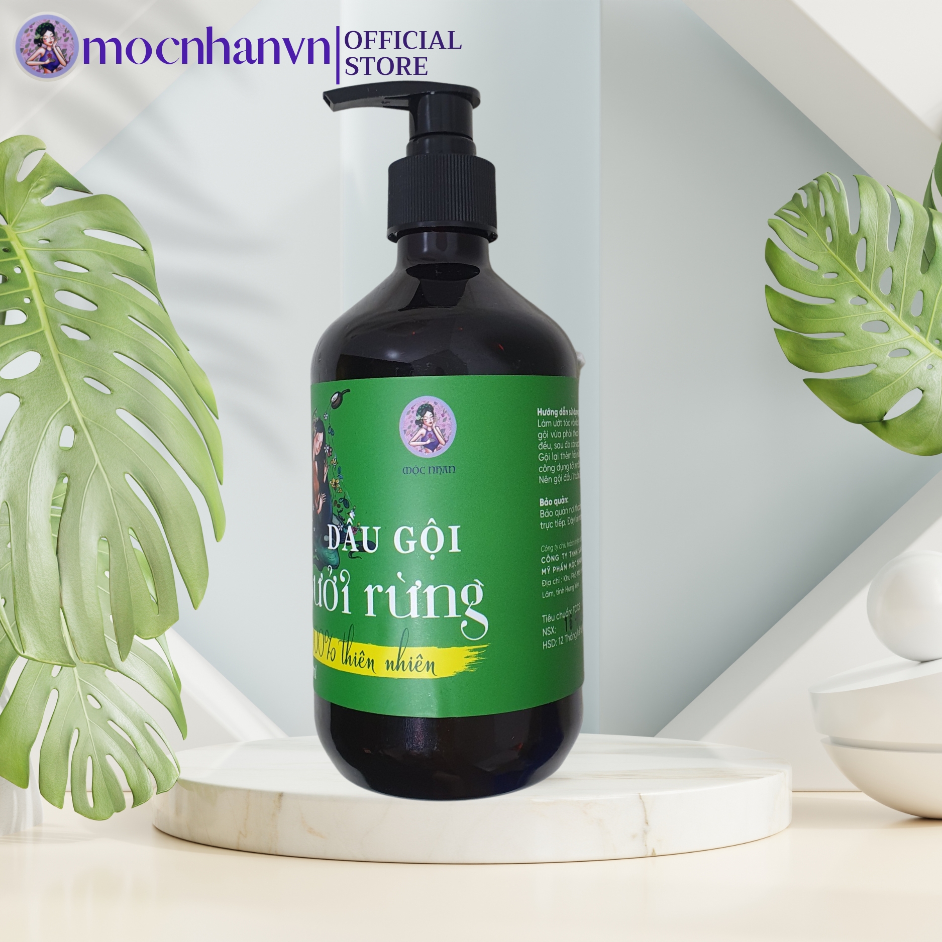 Dầu gội bưởi rừng Mộc Nhan mọc tóc nhanh dài mềm mượt - MOCNHANVN