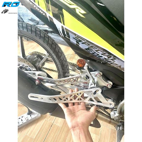  Gác Chân Malay Ex 155 150 Tekegawa Kèm Pat Treo Pô Nhôm CNC Nhẹ Bền Chống Rung Ốc Salaya Long Đền 