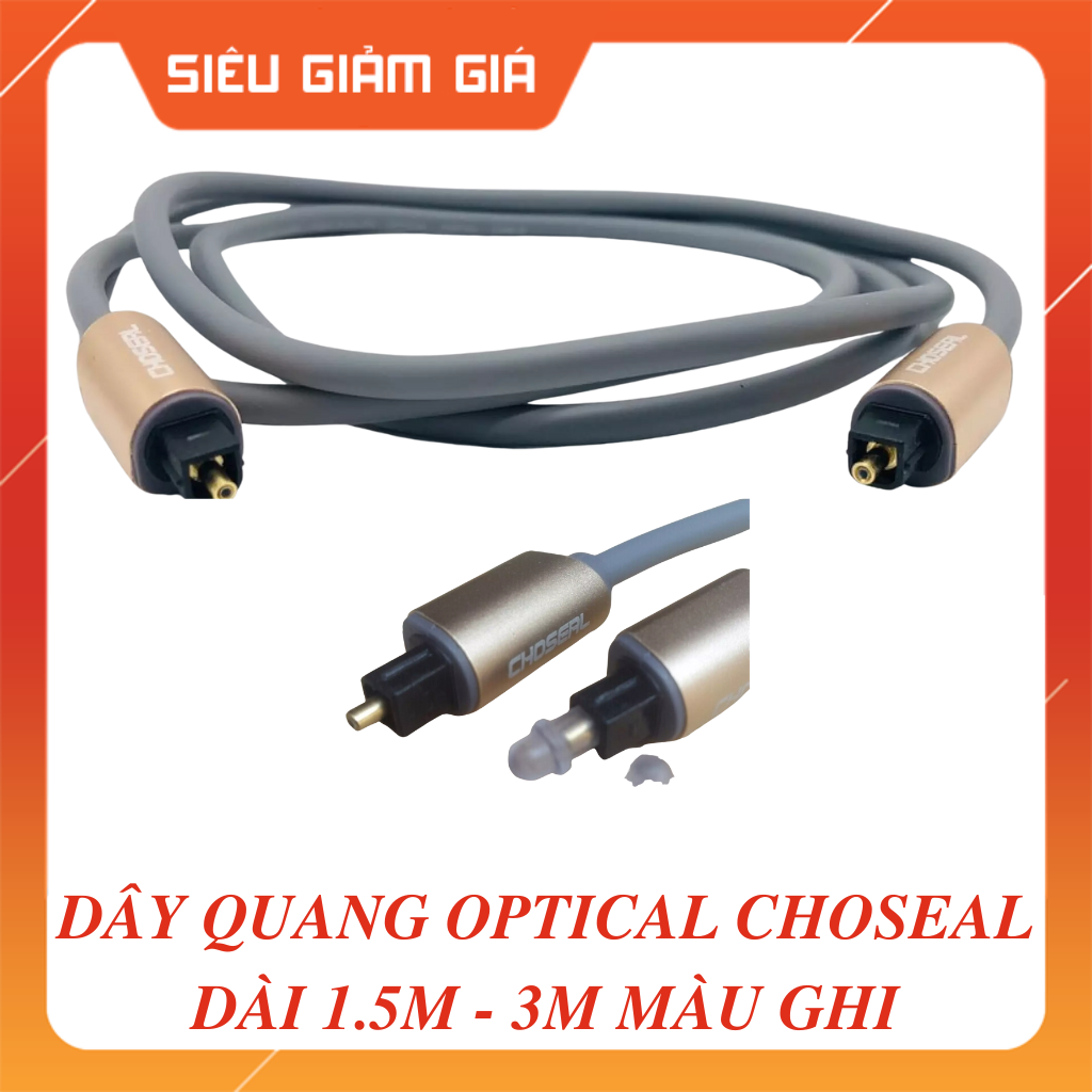 Dây quang tiếng optical 1.5m - 3m màu ghi - Loại tốt