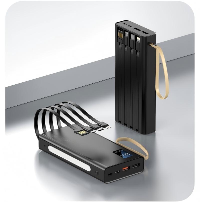 Vention 120W 50000Mah Backup Battery, Includes Type C and Light Cables, Supports Multiple Devices, Led Display Screen - 4