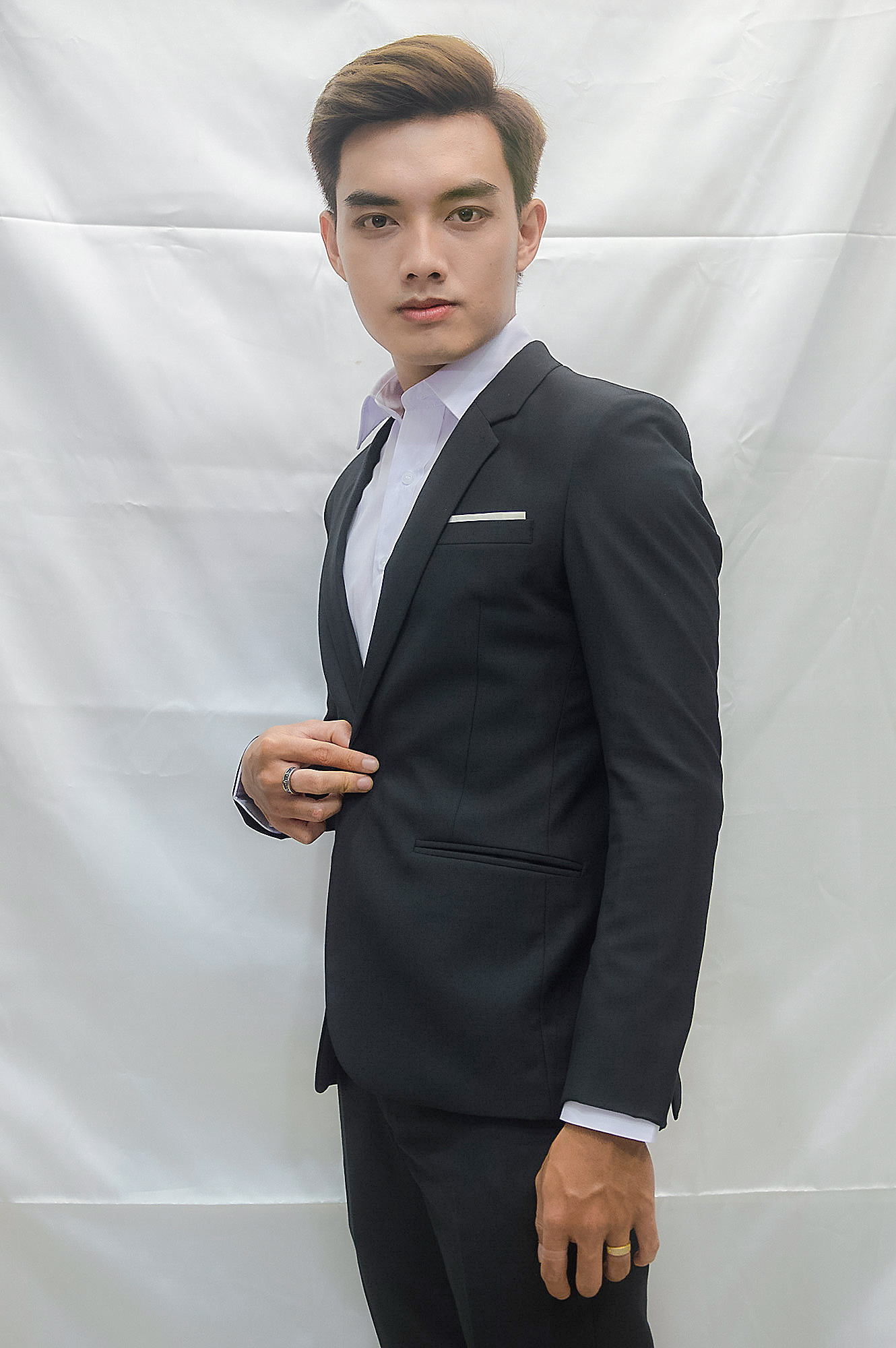 [HCM]Áo vest nam 1 nút ôm body màu đen