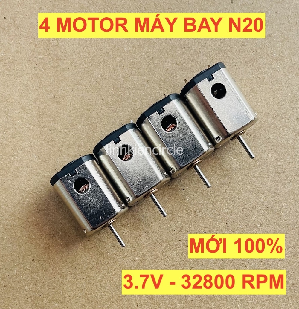 Bộ 4 Động cơ motor mô tơ mini từ tính mạnh N20 tốc độ cao DC 3.7V - 30000 vòng - LK0011