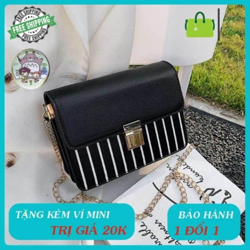 Túi xách Nữ - TẶNG KÈM VÍ MINI CẦM TAY TRỊ GIÁ 20K - Phong Cách Hàn Quốc - Da cao cấp không bong tróc , Không phai màu theo thời gian (2 Màu ) - Lyn Fashion - LYN35