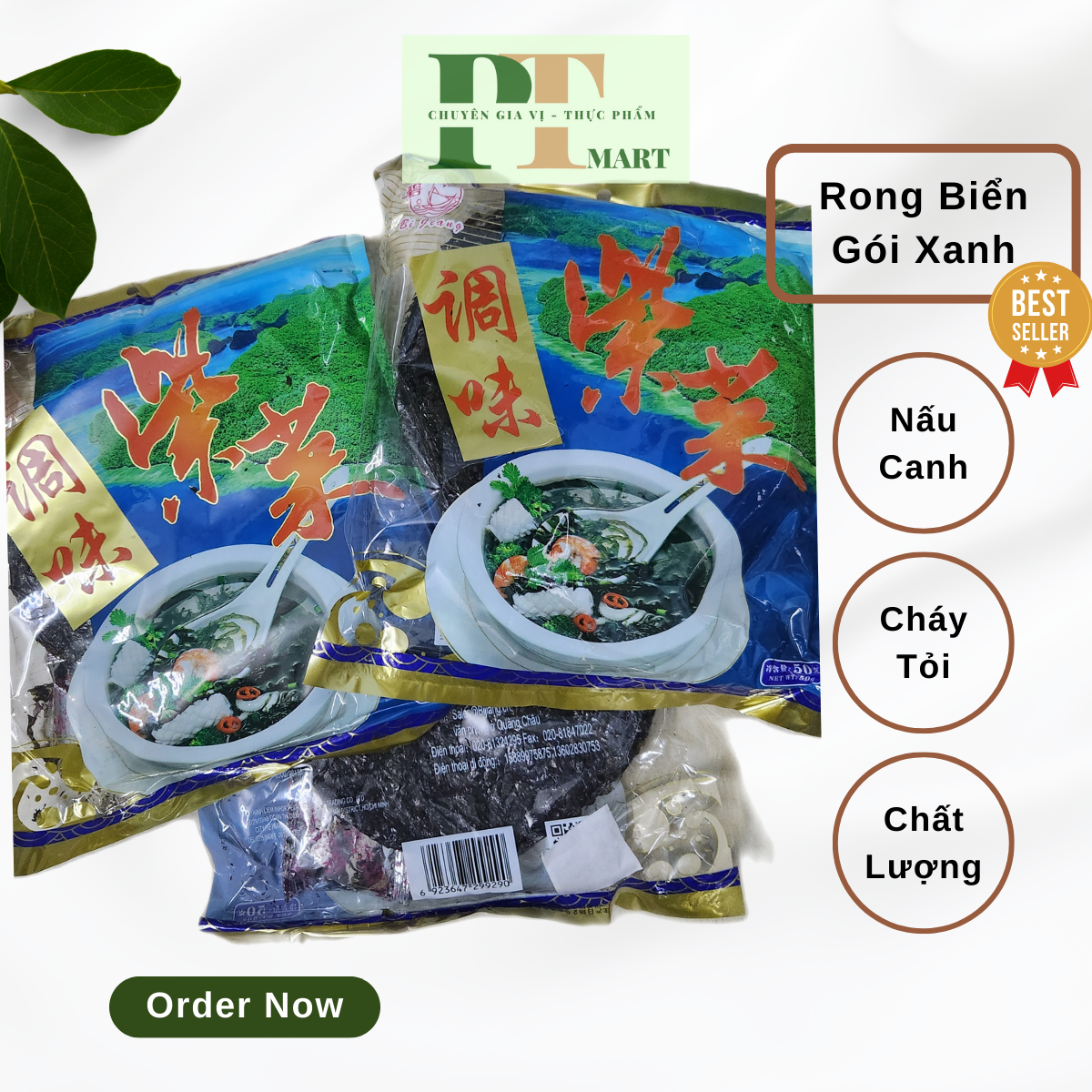 Rong biển nấu canh Bijiang Gói Xanh . Rong biển cháy tỏi
