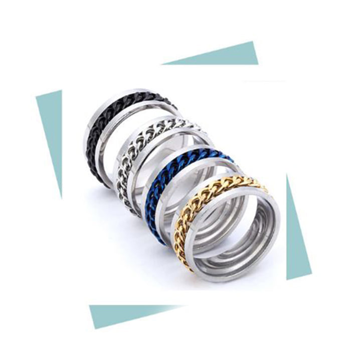 [HCM]NHẪN NAM INOX PHỐI XÍCH ĐỘC ĐÁO PHONG CÁCH CÁ TÍNH THỜI TRANG HÀN QUỐC CỰC ĐẸP