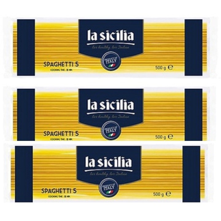 [Date 2026] Combo 3 gói Mì Ý Spaghetti số 5 La Sicilia -500g