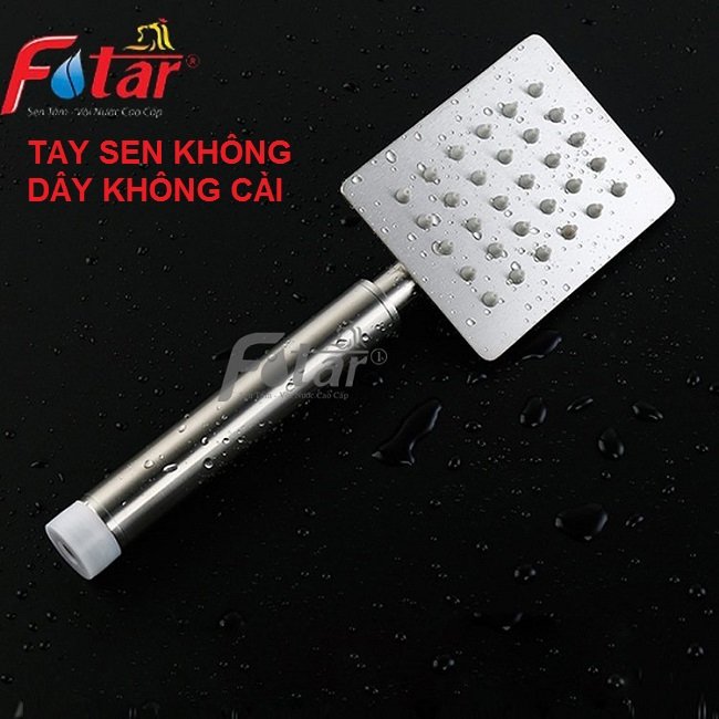 TIA NƯỚC TO TẮM ĐÃ Tay Sen Tắm Vòi Hoa Sen INOX 304 TS1 KHÔNG DÂY không cài TAY SEN VUÔNG INOX 304 vòi sen tắm