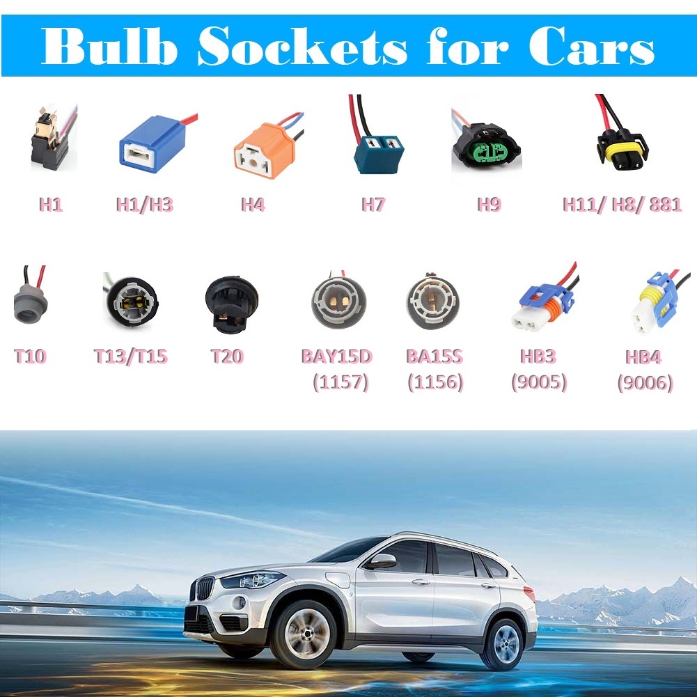 ⚡️Full Loại⚡️ 1 Cái Chuôi Đèn Cho Xe Ô tô - H1, H3,H4, H7, H9, T10, T13, T20, BAY15D, BA15S, 9005, 9006