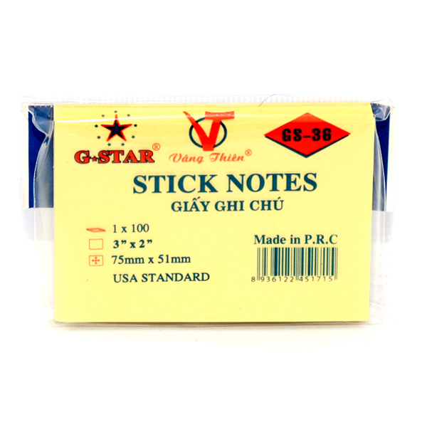 Combo 2 xấp giấy note 3x2 gstar