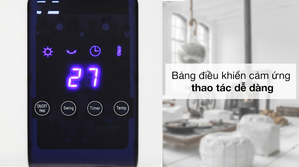 Máy sưởi gốm RAPIDO điện tử RCH2000-D có điều khiển điện tử làm ấm thông minh an toàn Tiêu chuẩn Châu Âu, Công nghệ đốt cháy Ceramic, Tiết kiệm điện năng, Không gây khô da, Không gây bỏng, cháy nổ, Bảo Hành 12 Tháng