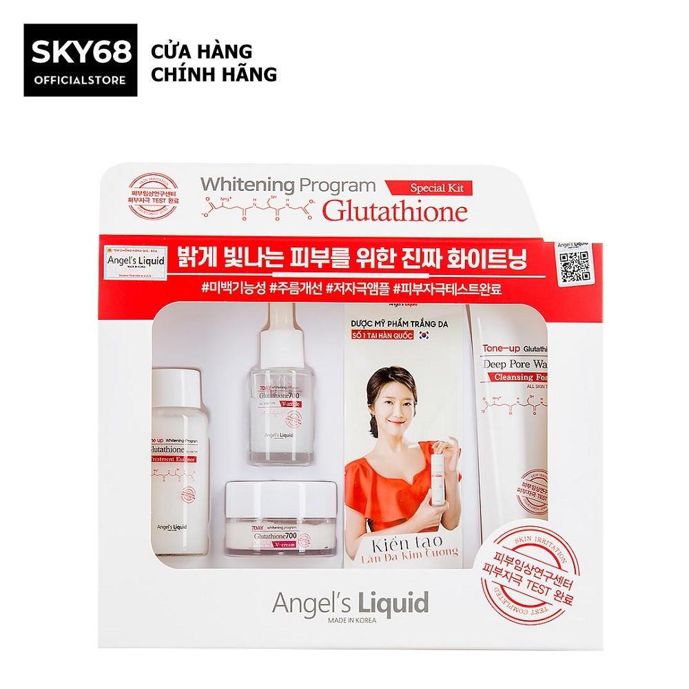 Bộ Kit 4 Món Dưỡng Sáng Da, Mờ Thâm Nám Angel's Liquid Whitening Program Glutathione Special Kit