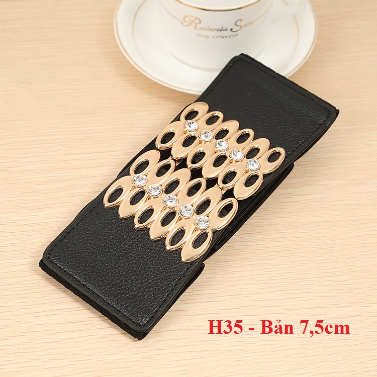 Đai váy Belt váy thời trang nhiều lỗ bản to 7.5cm H35