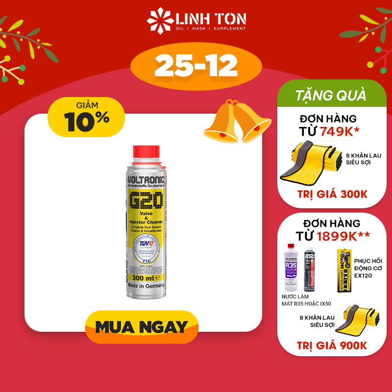 [HCM]Phụ gia vệ sinh hệ thống xăng Voltronic G20 Valve and Injector Cleaner