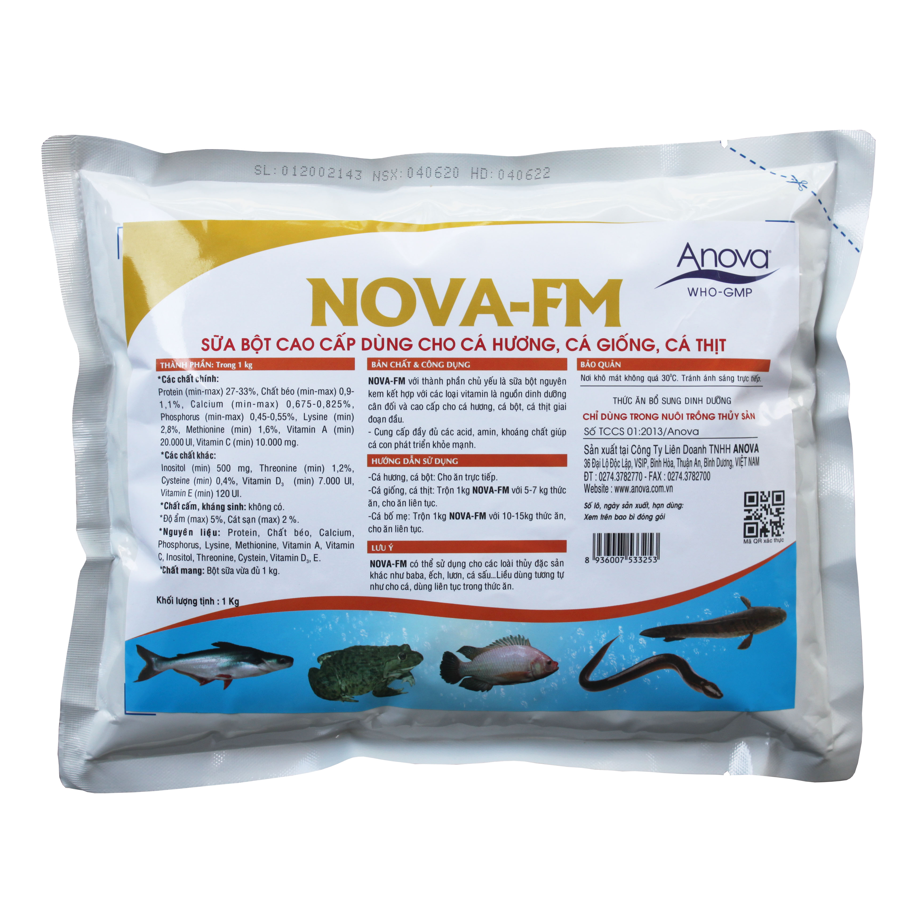 SỮA BỘT CAO CẤP  CHO CÁ CON, CÁ BỘT, CÁ GIỐNG, CÁ THỊT MAU LỚN . Gói 1kg