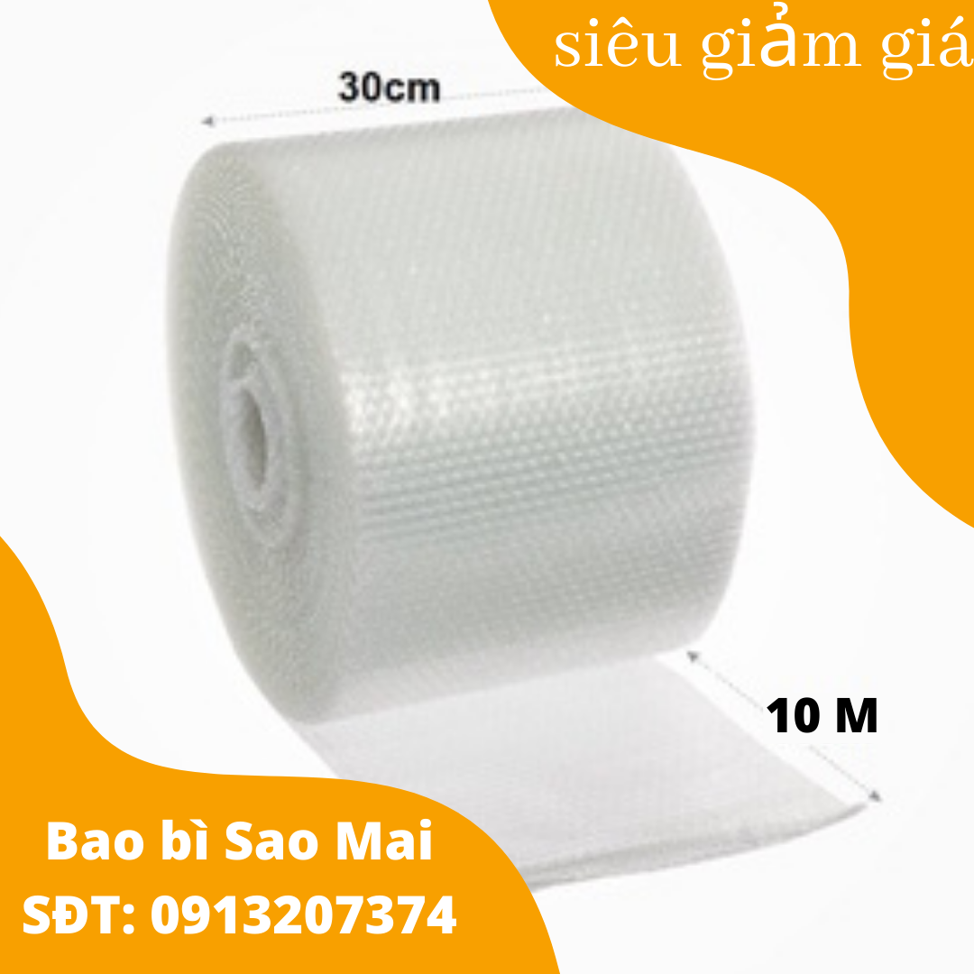 Cuộn chống sốc bọt khí bọc hàng kích thước 0.3 m x 10 m