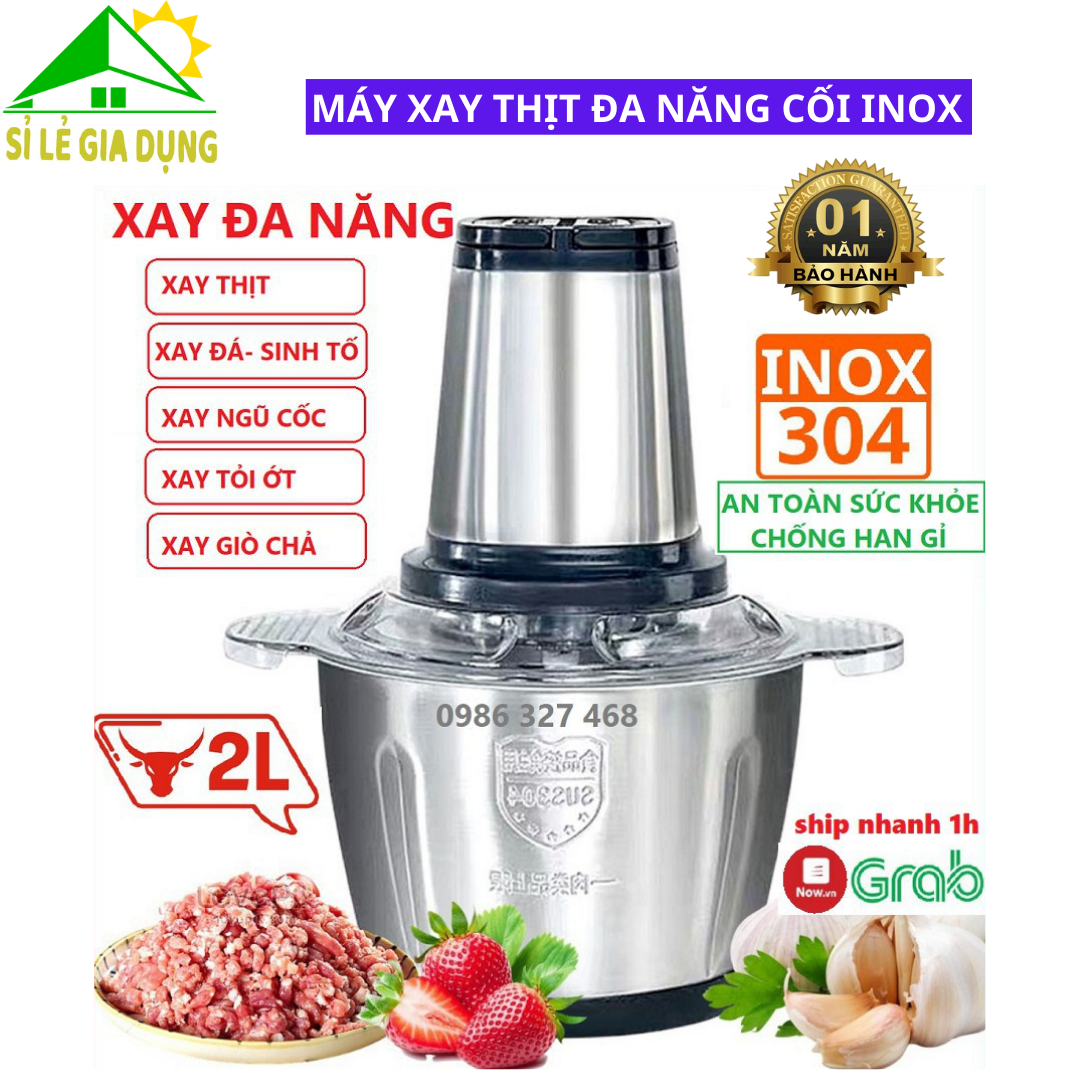 Máy xay thịt đa năng - cối xay thịt inox 2 lít food processor hda công suất 250w.chính hãng bảo hành 12 tháng