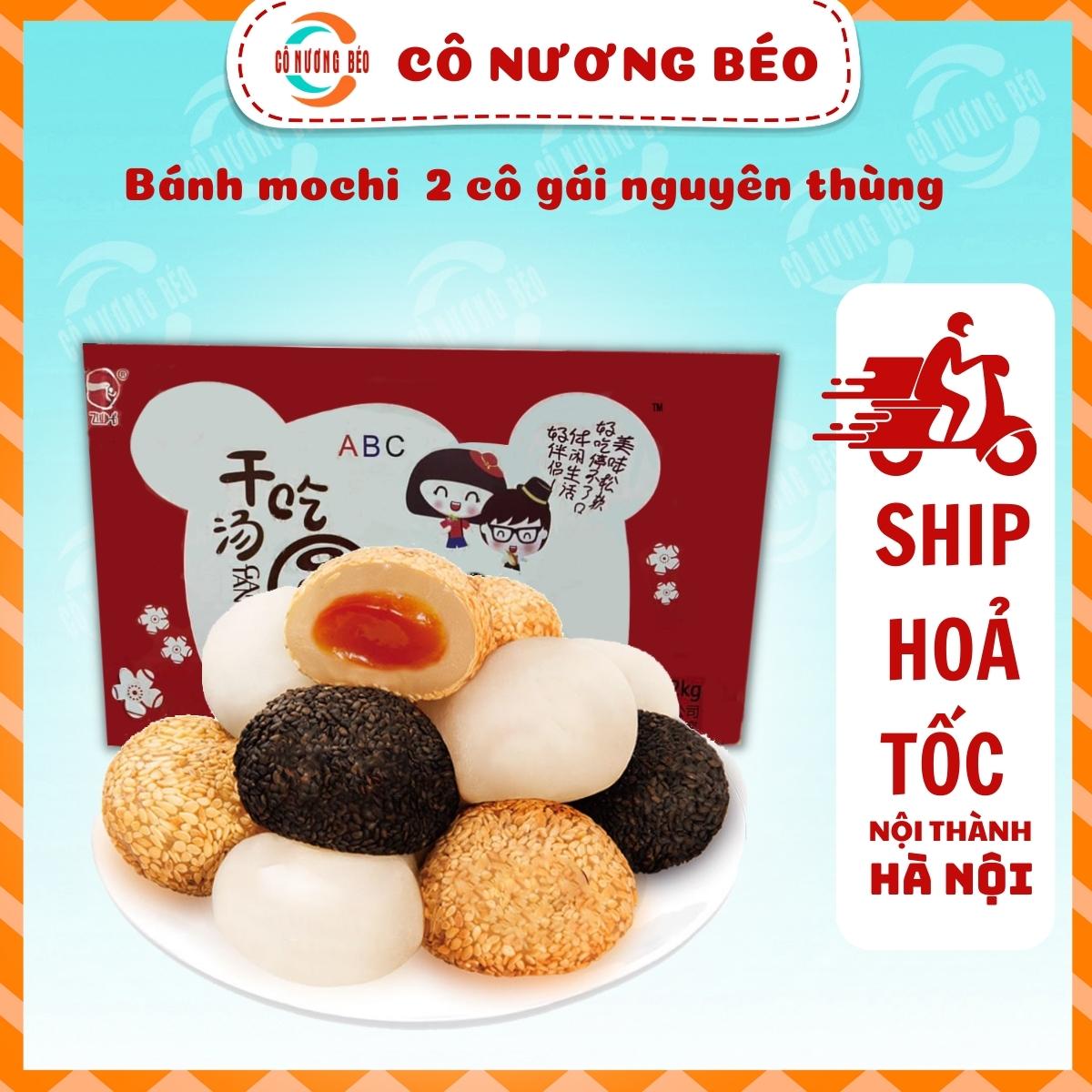 Bánh Mochi tròn đài loan hai cô gái mix 4 vị  hộp 2kg - Đồ ăn vặt Cô Nương Béo