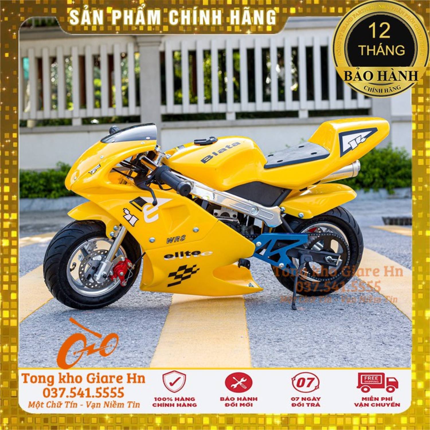 Mô tô mini 49cc, mô tô mini tam mao, động cơ 2 thì, dật nổ - nhiên liệu xăng pha nhớt