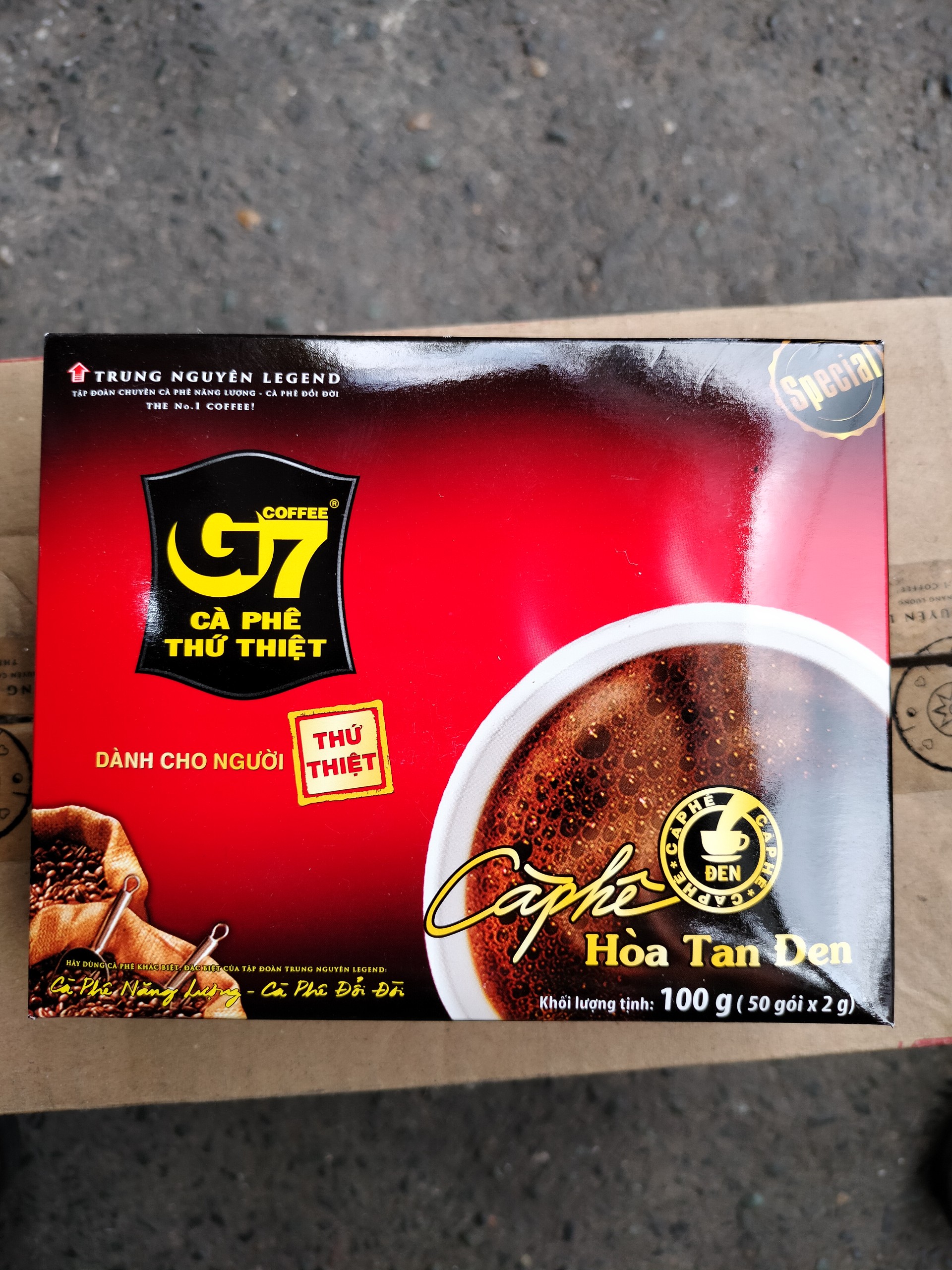 Cà phê G7 hòa tan đen - Hộp 50 gói 2gr