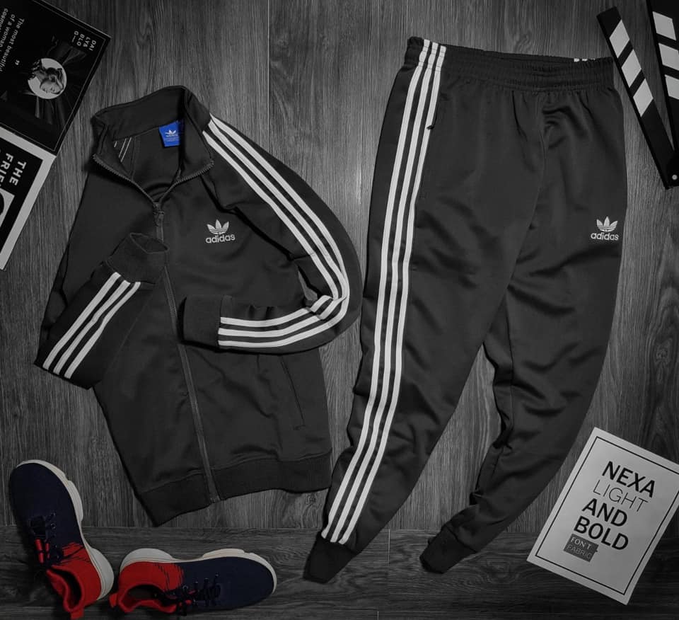 Bộ nỉ adidas nam xám, đỏ