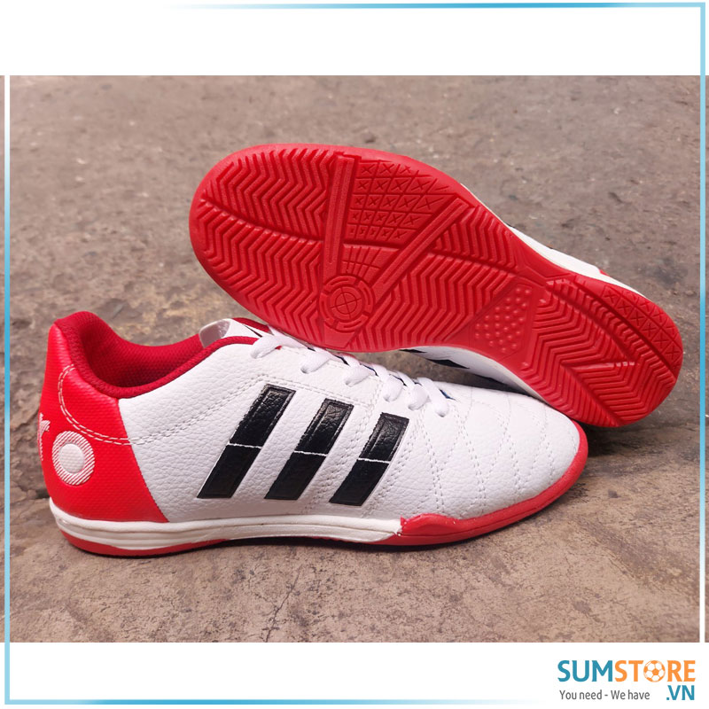 Giày đá banh ic toni pro trắng đỏ - sân gỗ futsal