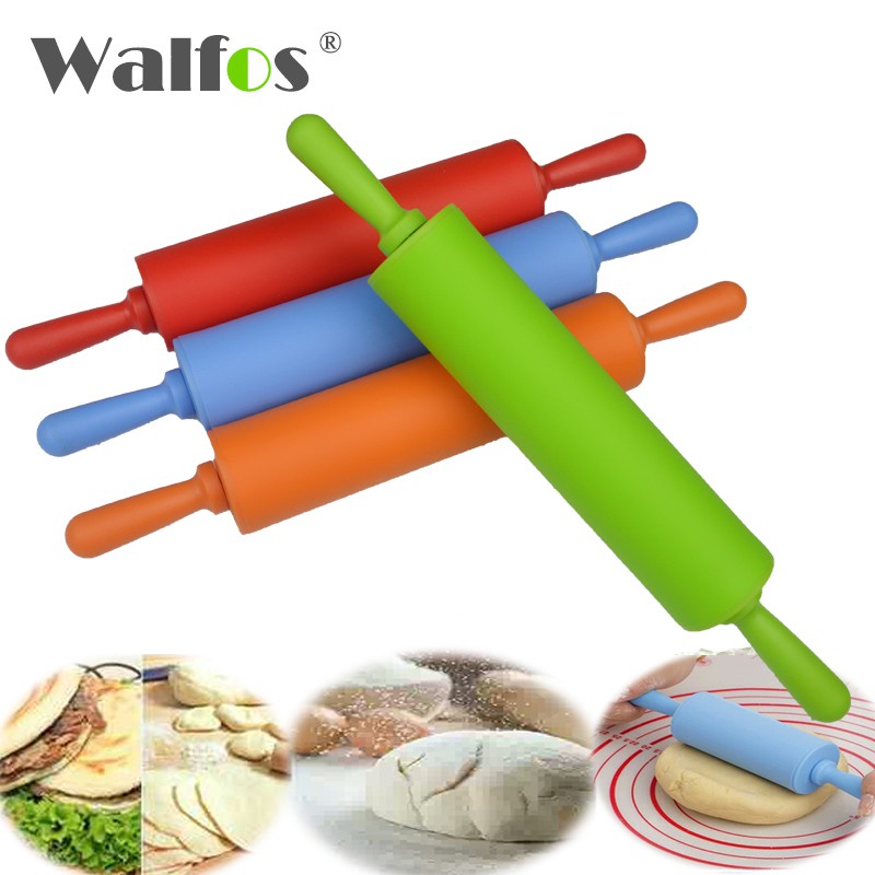 WALFOS Cán lăn bột làm bánh không dính 22cm bằng silicone và PP