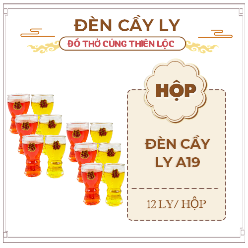 Đèn Cầy Ly Cúng Q07 Hoa Sen Cao 10cm Cháy Liên Tục 30 Tiếng Đồ Thờ Cúng Thiên Lộc - Hộp 12 Ly
