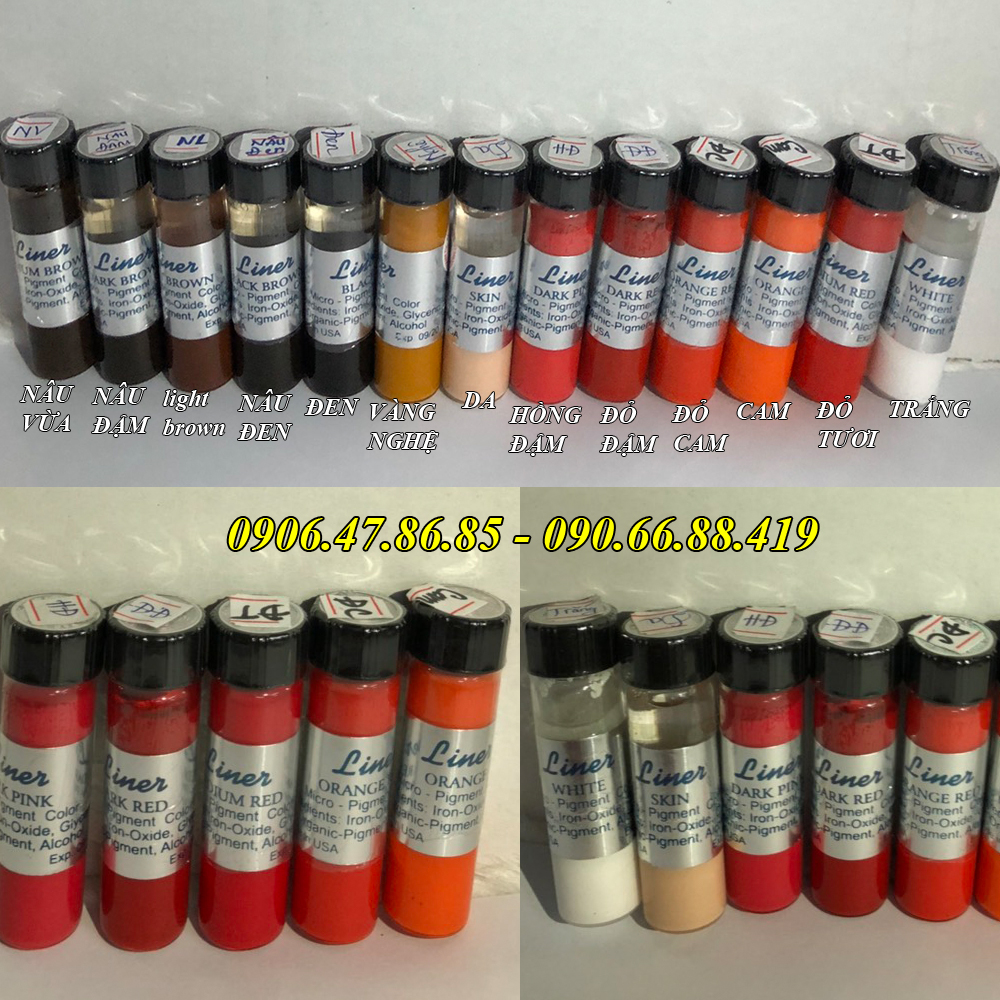 [HCM]Mực xăm Liner tem Bạc, Vàng Mỹ 10ml siêu đậm