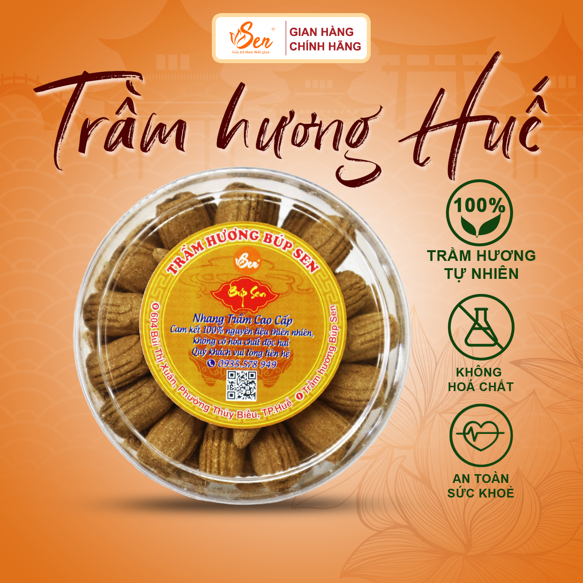 Hương Nụ Trầm thơm sạch hộp 35 viên - Hương Trầm Búp Sen
