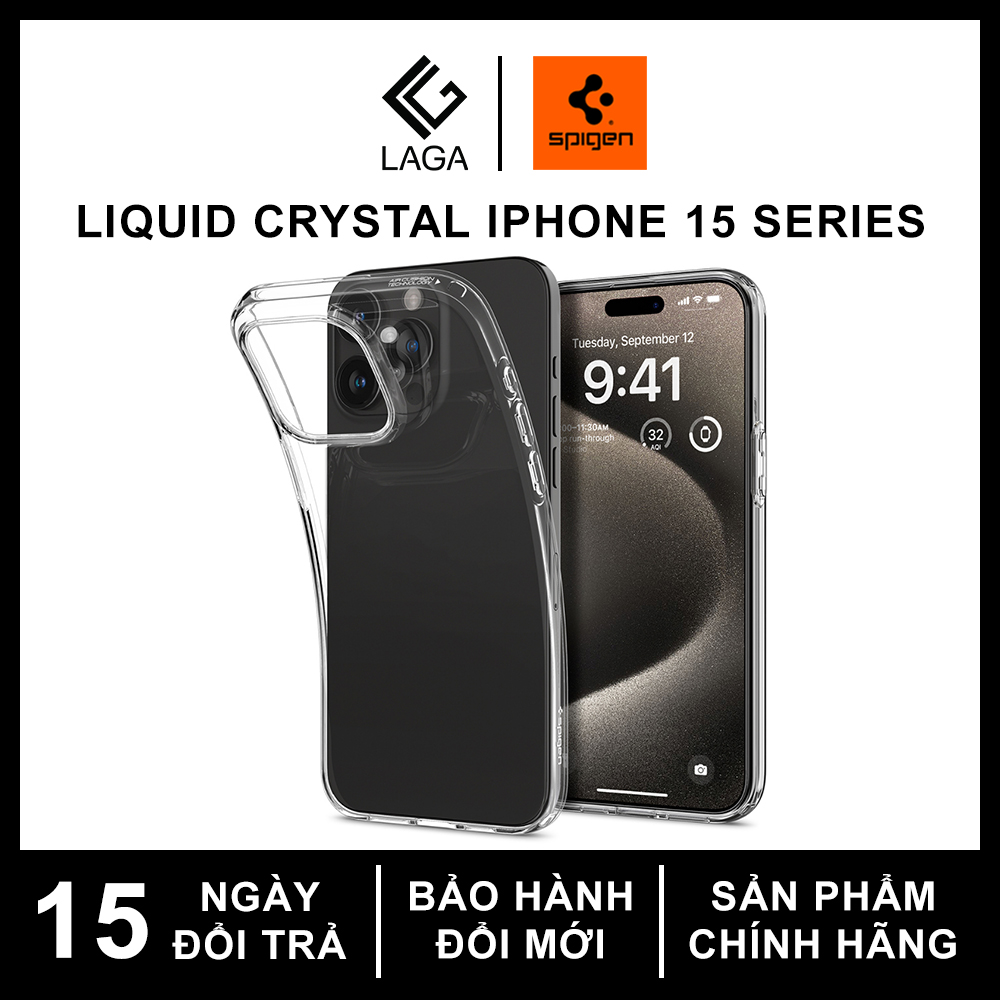 Ốp lưng spigen liquid crystal cho iphone 15 pro max / 15 pro / 15 plus / 15