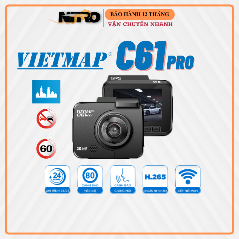 Vietmap C61 Pro Camera hành trình cảnh báo giao thông giọng nói