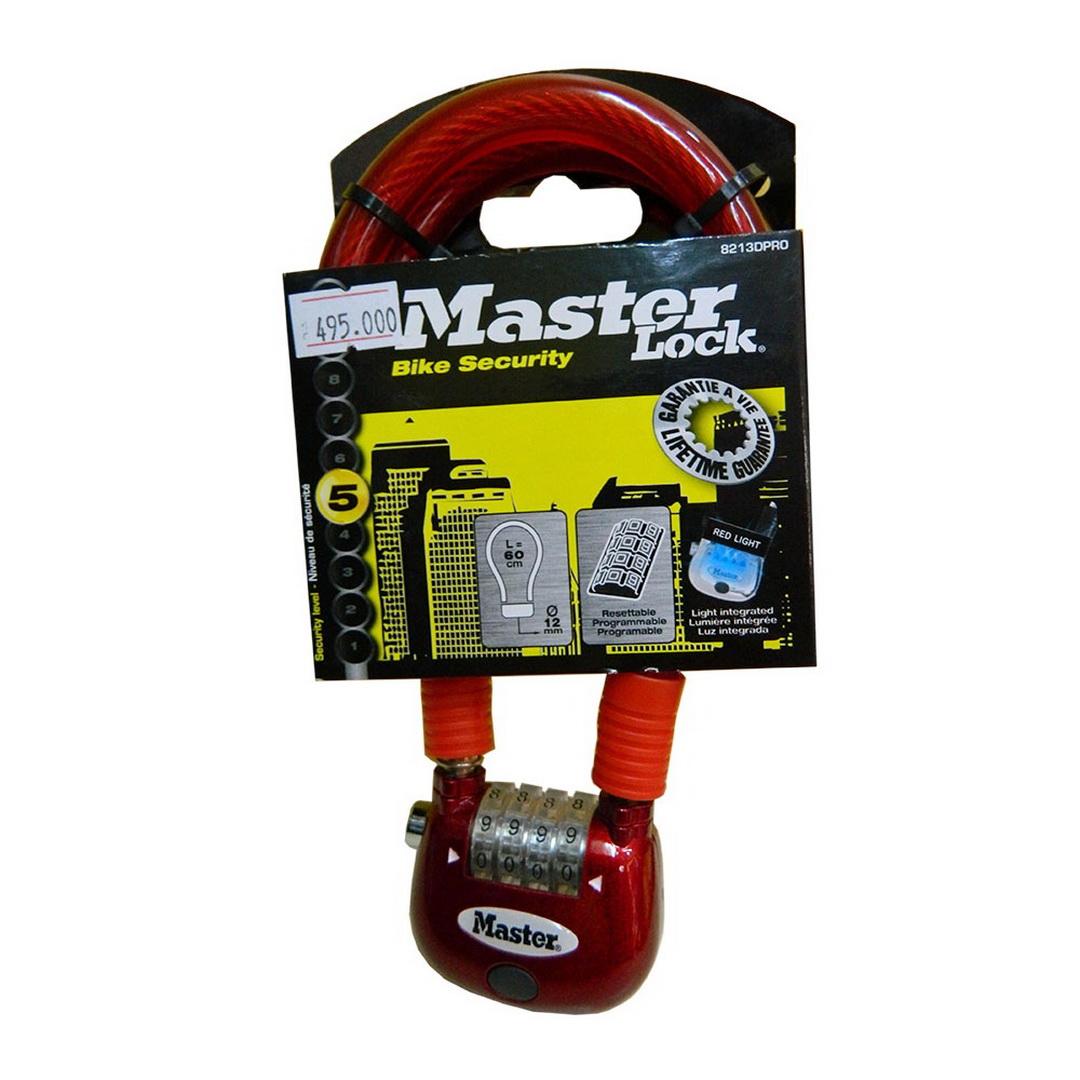 Khóa số xe đạp master lock 8213 eurdpro dây cáp dài 60cm có đèn - mitishop