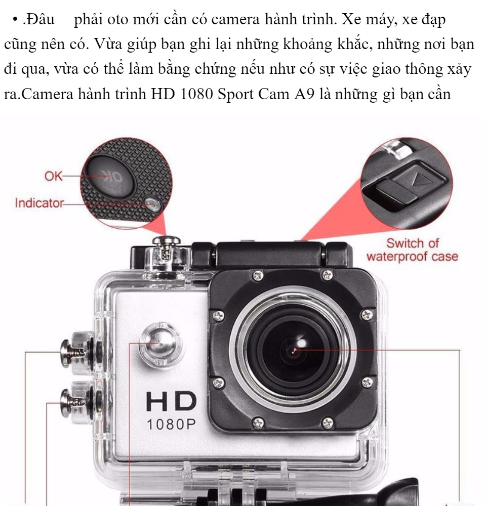 Camera thể thao hành động - Camera hành trình 4K - Camera Hành Trình 1080