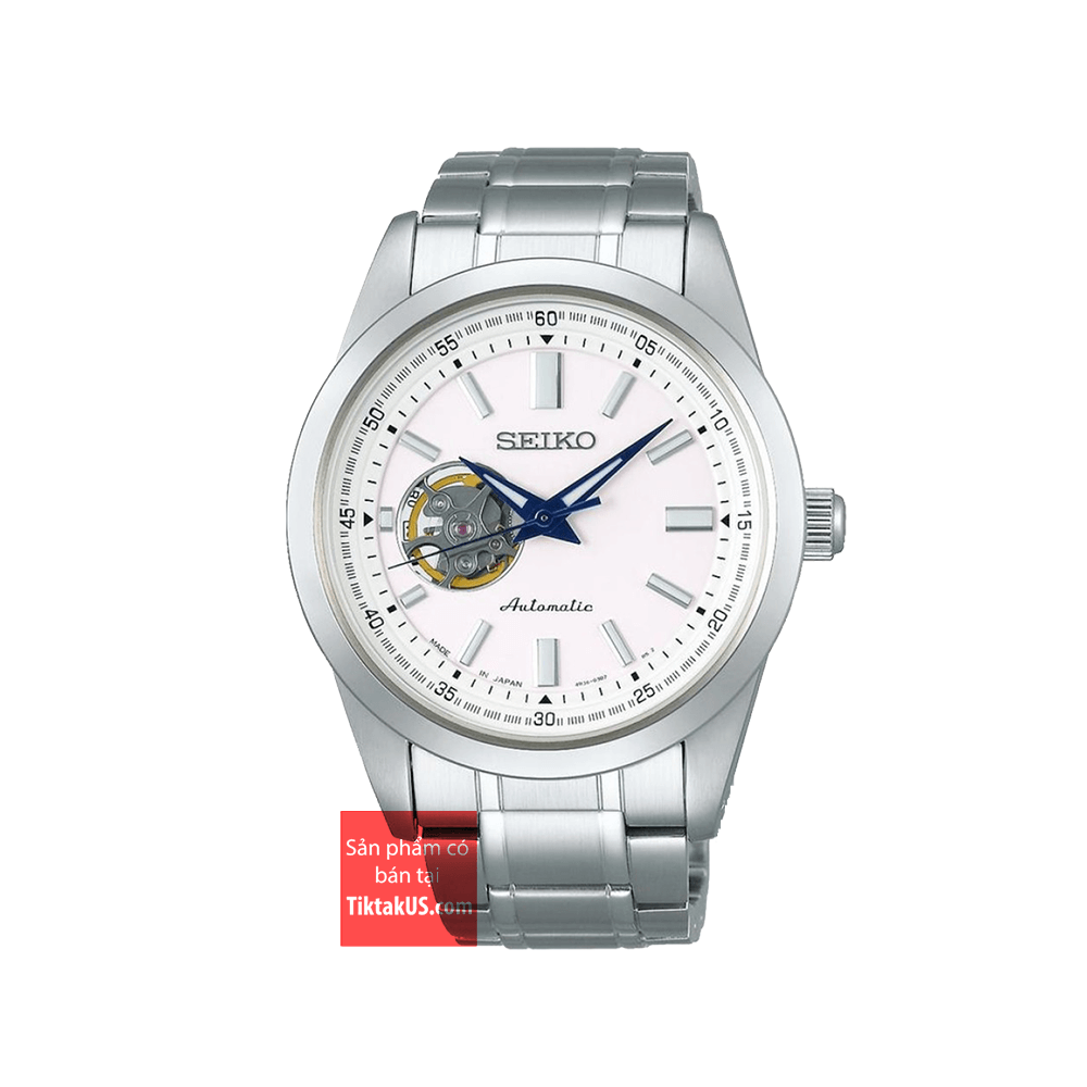 Seiko scve049j1 đồng hồ seiko automatic open heart size 42mm blue dial made in japan vỏ thép không gỉ dây thép chống nước 100m