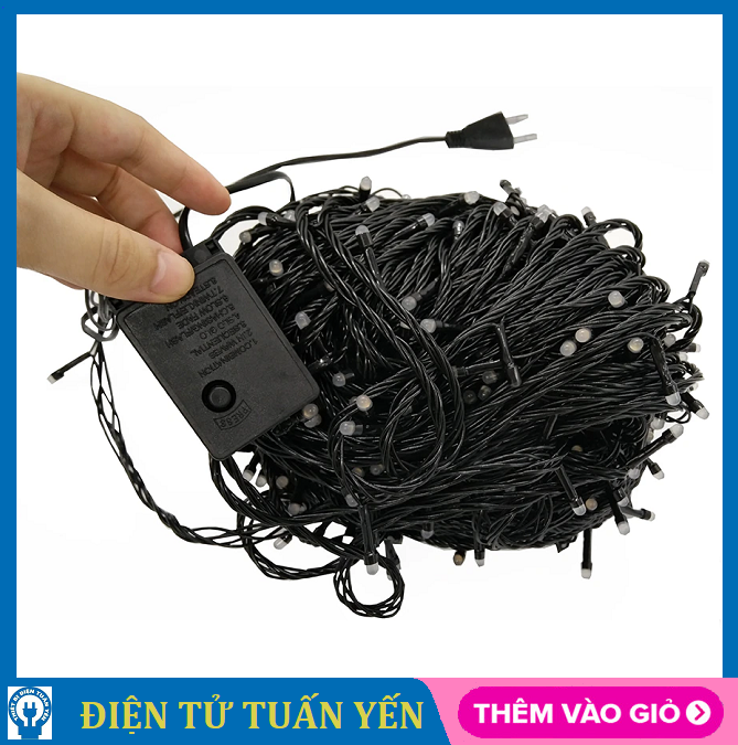 Dây đèn led Q8 bóng tròn dây dài 40m gồm 150 bóng trang trí nhà cửa, trang trí các dịp lễ Tết, chớp nháy nhiều chế độ
