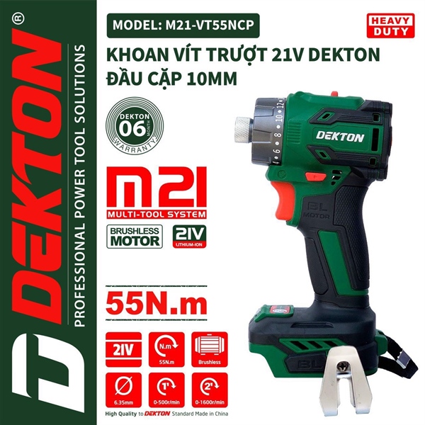 Máy chuyên siết vặn vít pin 21v dekton m21-vt55ncp
