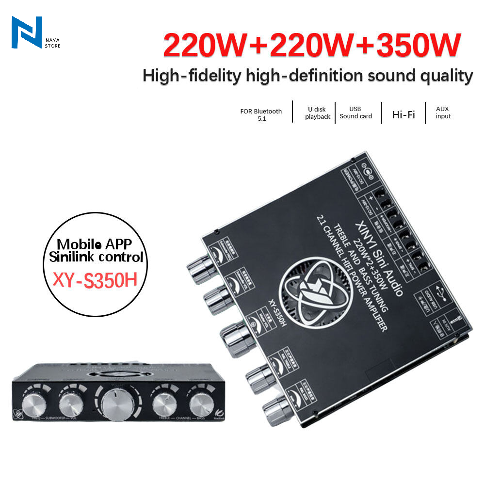 Naya xys350h 2.1 kênh 220wx2 + 350w 5.1 bảng mạch khuếch đại công suất bluetooth mô-đun bo mạch khuếch đại âm trầm cao và trầm tpa3255 chip khuếch đại công suất hỗ trợ sinilink-app