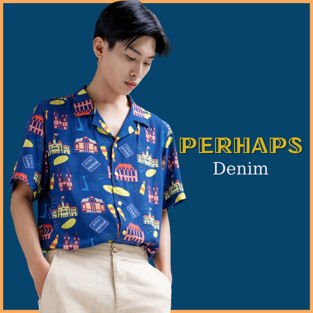 Áo sơ mi nam thiết kế in hình các địa danh Việt Nam form relaxed fit – PHA52 – Perhaps