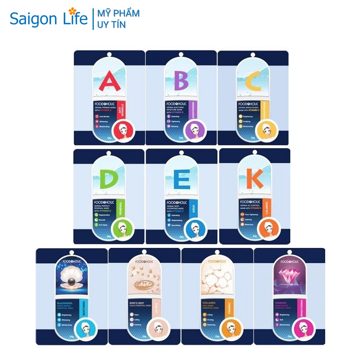 Mặt nạ giấy dưỡng ẩm, dưỡng trắng, chăm sóc da toàn diện Foodaholic Essential Mask 23g (1cái/túi)