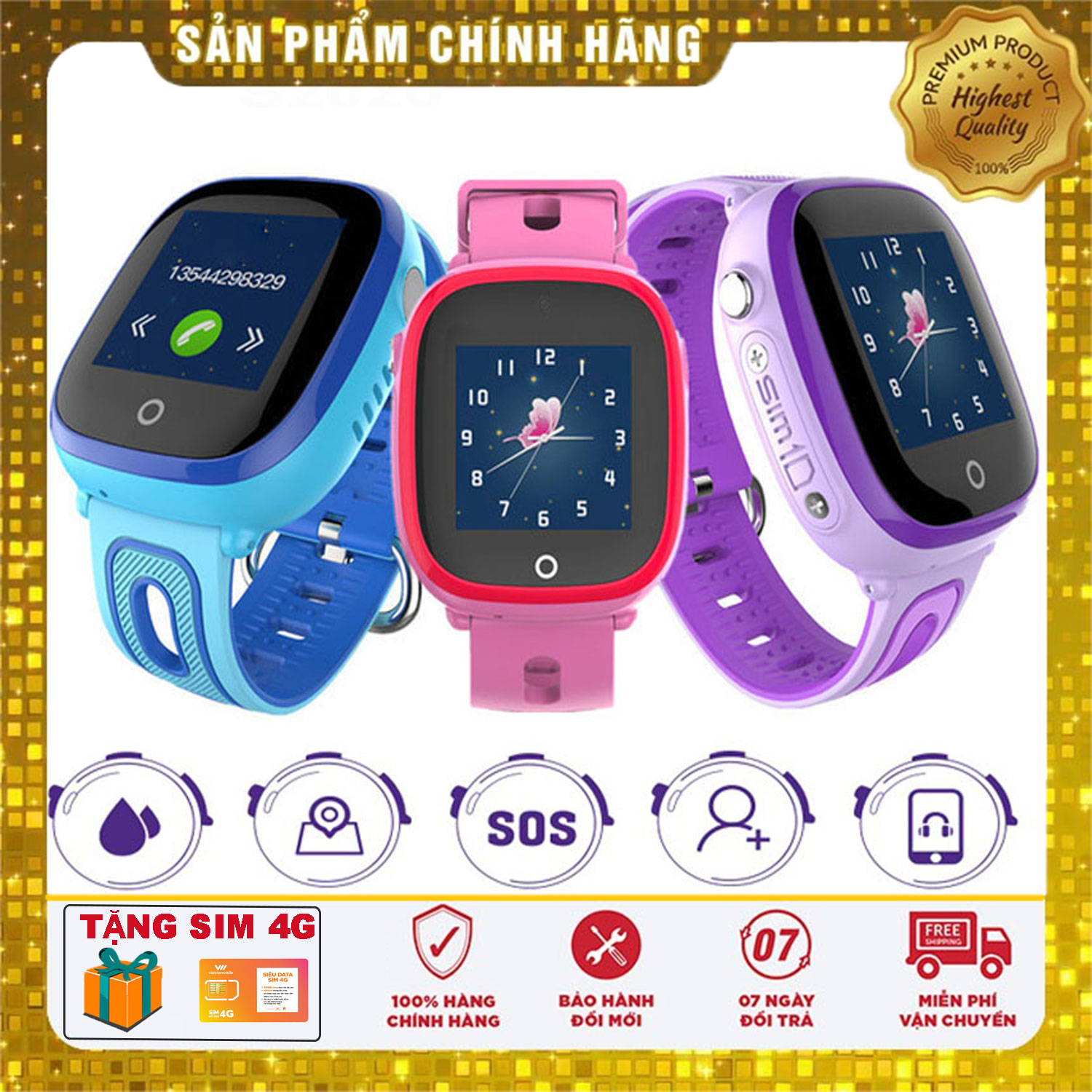 {HÀNG CHÍNH HÃNG}Đồng Hồ Thông Minh Trẻ Em TADI KID S06 Chống Nước IP67. (Bảo Hành 12 Tháng) . Đồng Hồ Thông Minh Trẻ Em Lắp SIM Nghe gọi 2 Chiều. Có Camera Chụp Ảnh Từ Xa. Tặng SIM 4G Data Tốc Độ Cao | TADI DIGITAL