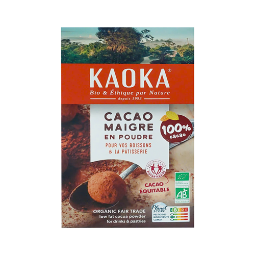 Bột cacao nguyên chất hữu cơ tách béo Kaoka 250g
