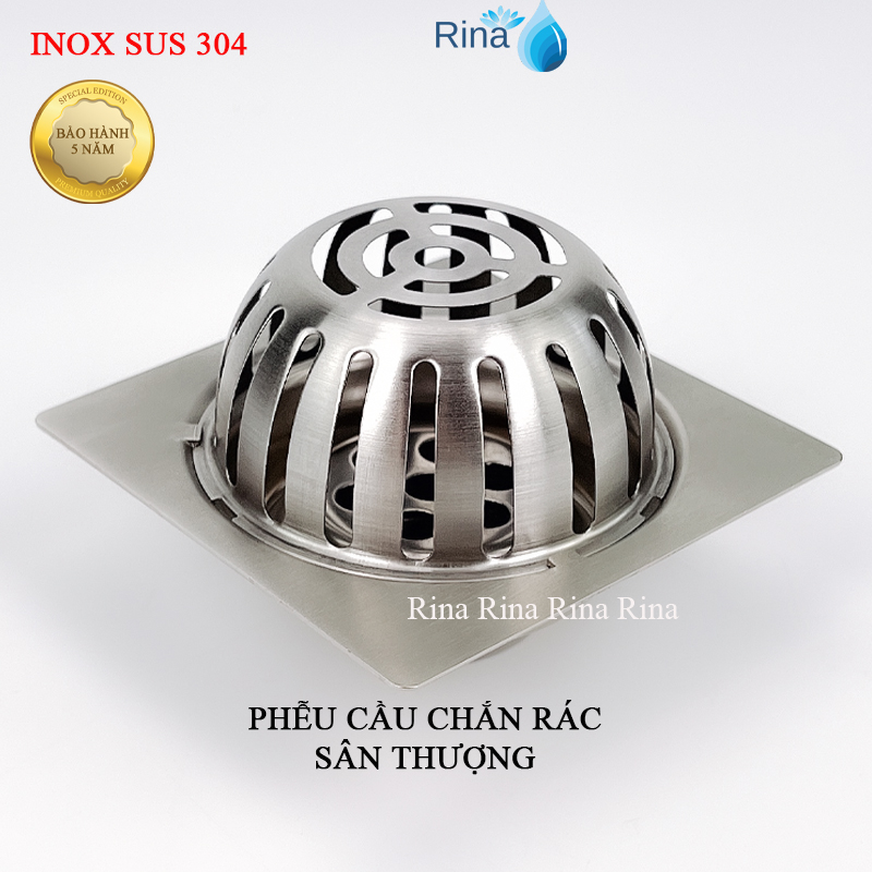 VĨNH VIỄN KHÔNG HAN GỈ, Quả Cầu Chắn Rác Sân Thượng Inox304 Loại 1, Phễu cầu sân thượng, phễu chặn rác sân thượng 304 dày Rina