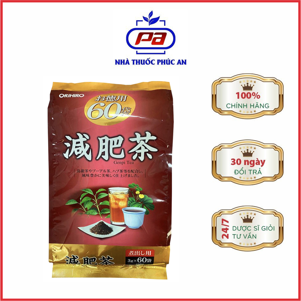 Trà Genpi Orihiro Nhật Bản hỗ trợ giảm cân, giảm mỡ thừa 60 gói
