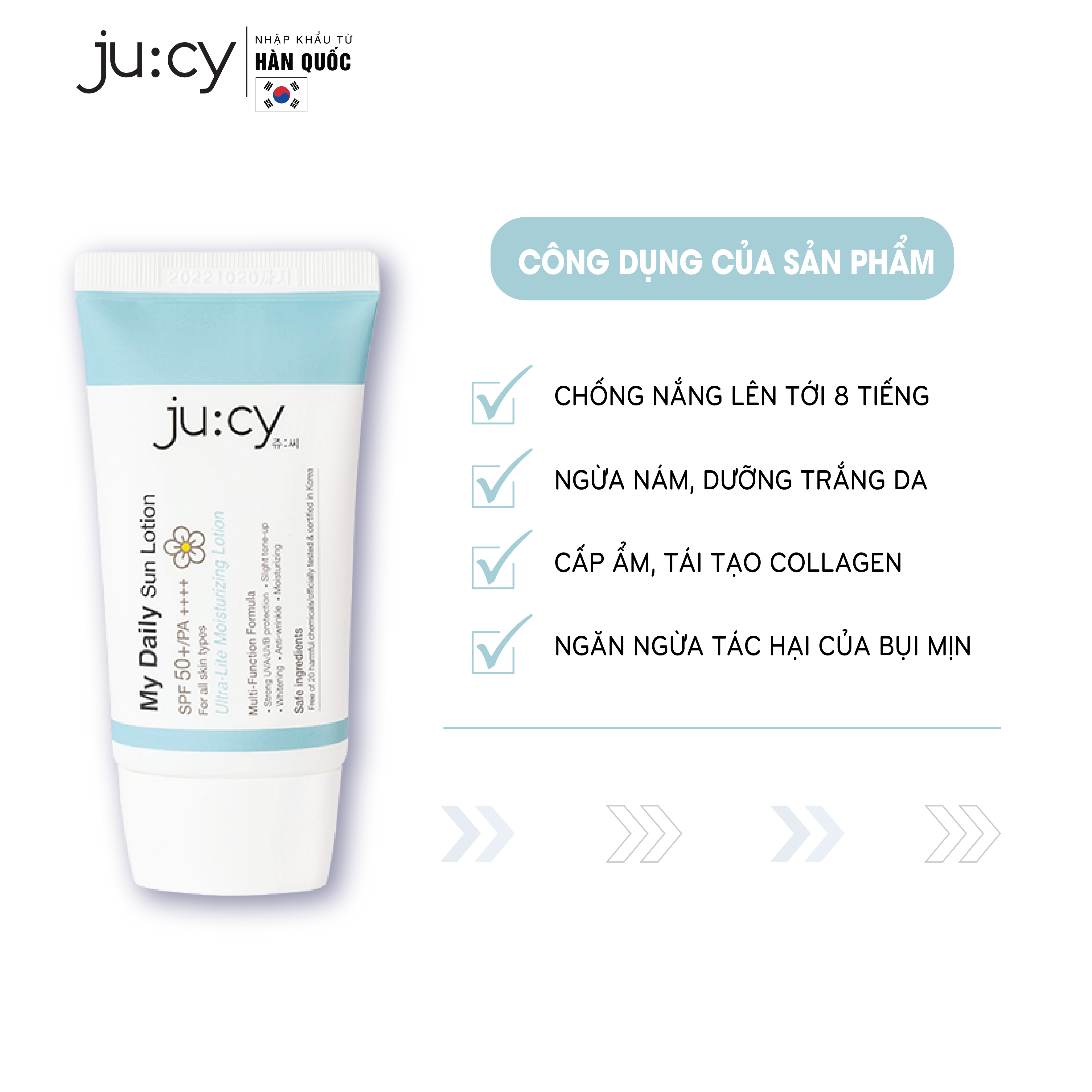 Kem chống nắng dưỡng ẩm hàn quốc ju:cy my daily sun lotion