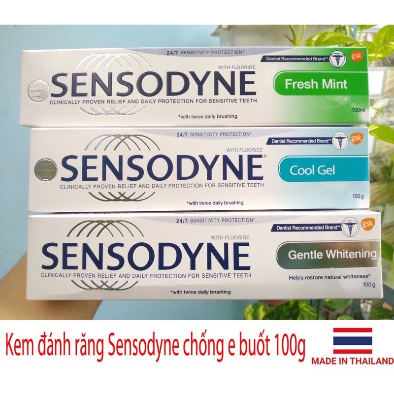 Kem đánh răng sensodyne chính hãng thuốc đánh răng chống ê buốt, sensodyne thái lan 100g