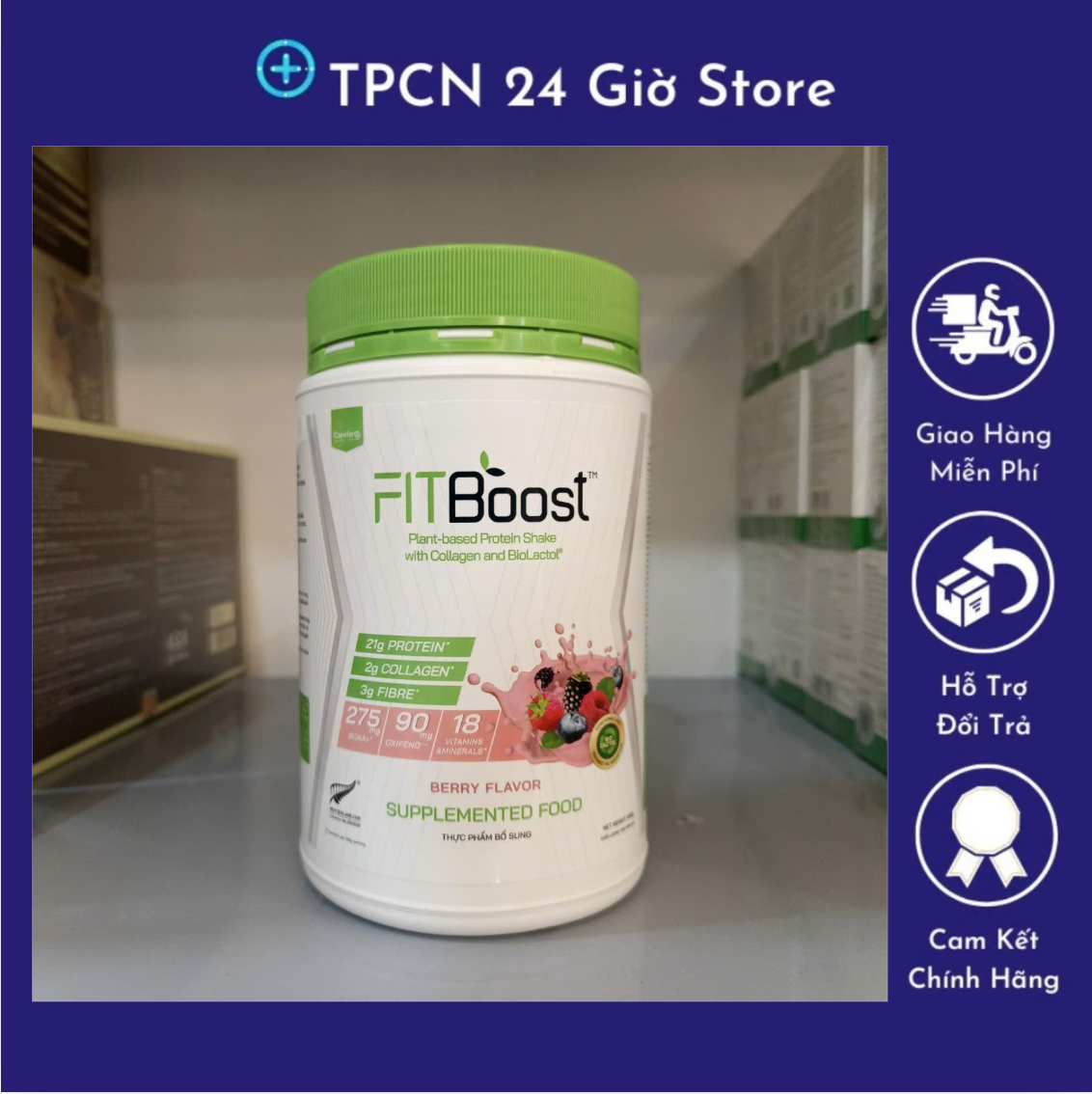 Fitboost Plant Protein Powder Box 480g Date Xa