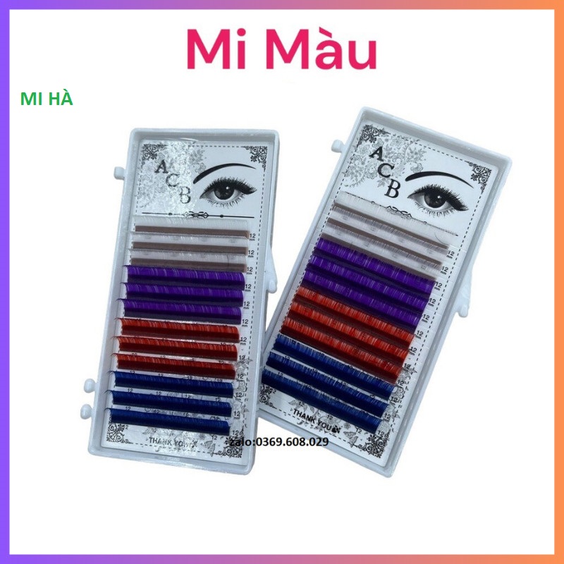 Mi Màu ACB 1 Khay Mix Màu_Mi acb Cam Kết Không Có Mi Con, Nối CLASSIC ,Thiết Kế, Chập Sợi Tạo Fan Volume_ Mi Khay Nhiều Màu  Bắt Keo Cực Tốt MI HÀ